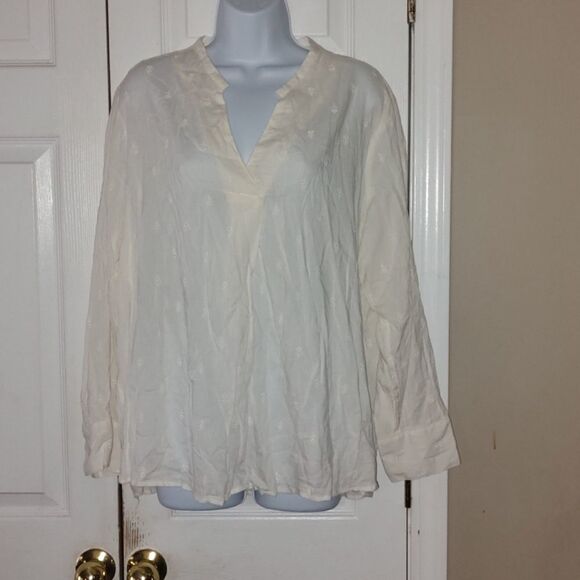Old Navy off white long sleeve blouse Sz XL - Picture 1 of 5